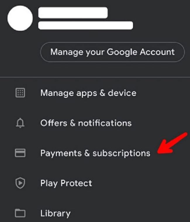 Select “Payment & Subscriptions”.